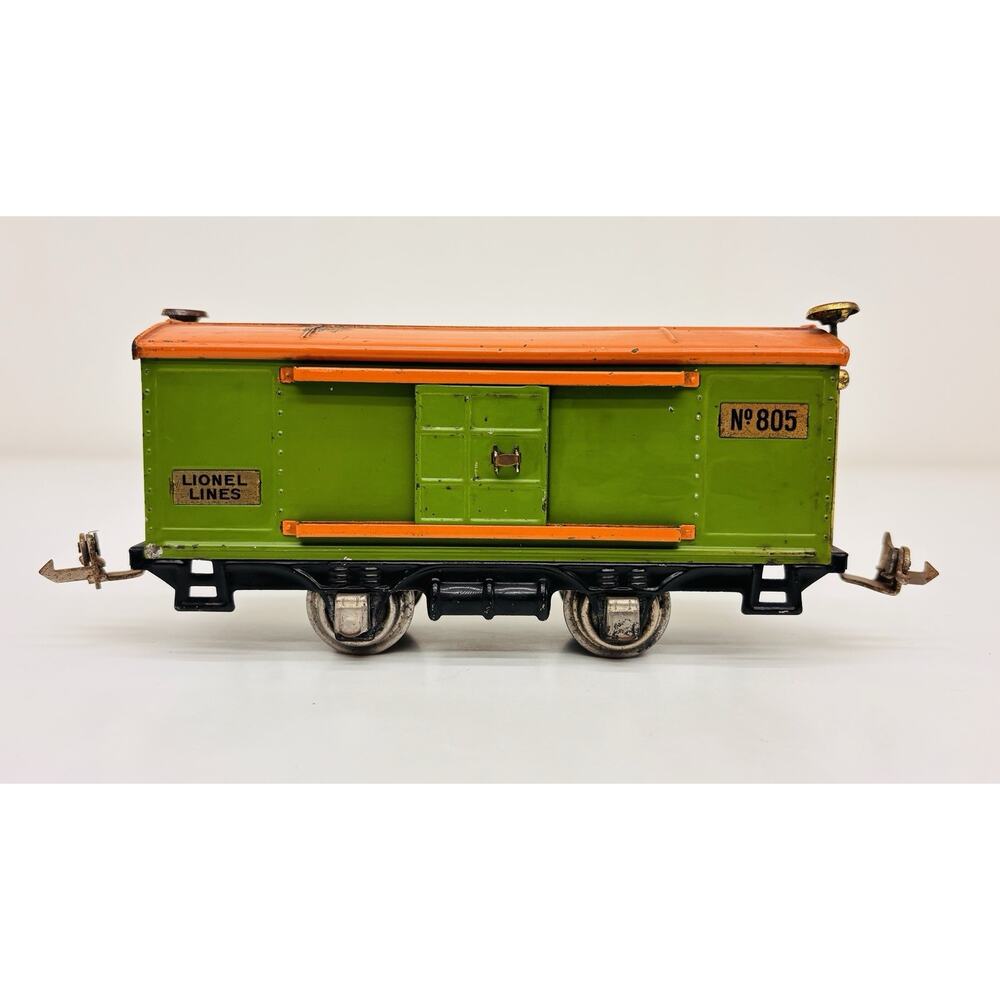 Lionel Prewar O 805 Box Car Pea Green & Orange